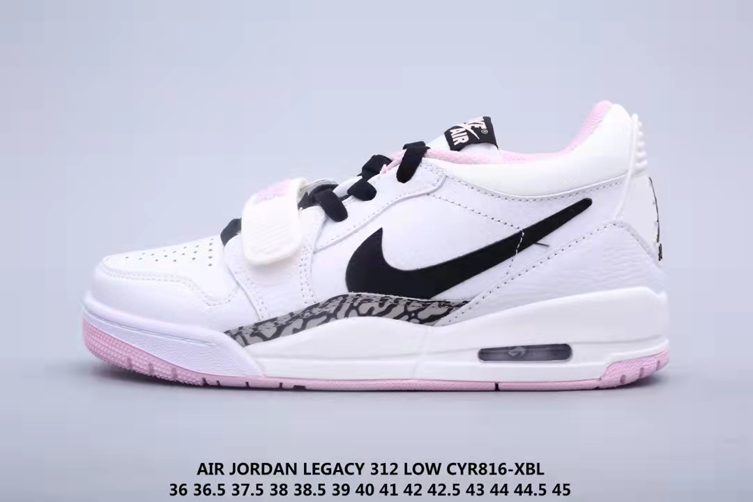 Women Air Jordan Legacy 312 Low White Black Pink Shoes